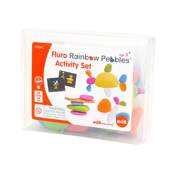 Kubbar rainbow pebbles fluor litaðir