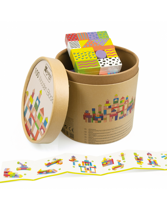 Trékubbar með munstri 100 stk