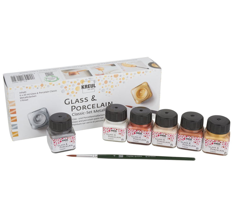 Gler og postulínsmálning metal 6 litir