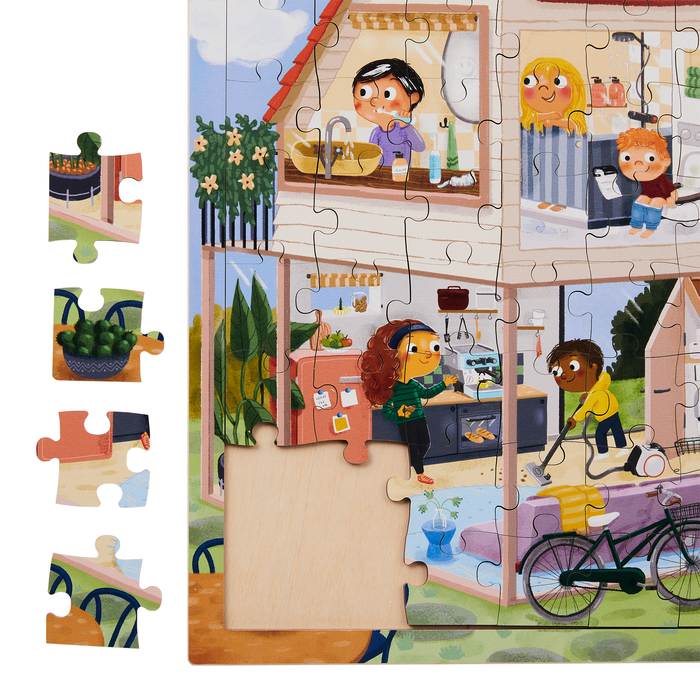 Púsluspil tré heimilið hlustaðu á hljóðin 81 stk