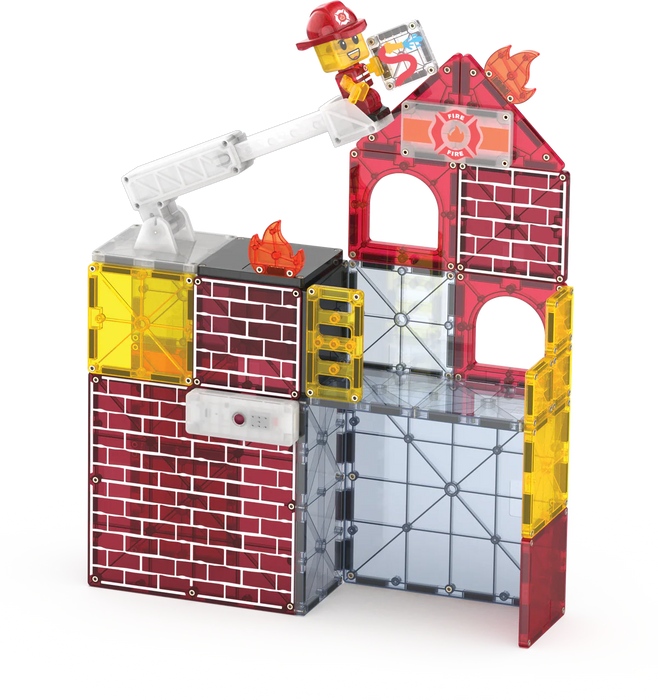 Magna Tiles segulkubbar slökkvistöð 50 stk