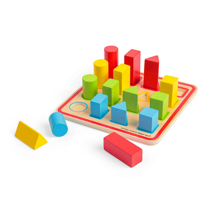 Púsluspil tré litir og form 3-D