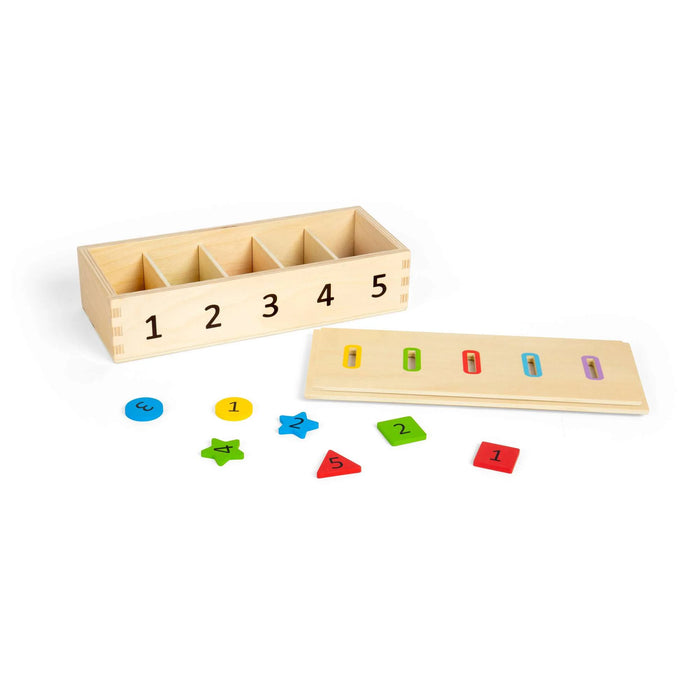 Kassi til að sortera í form - liti og 1-5