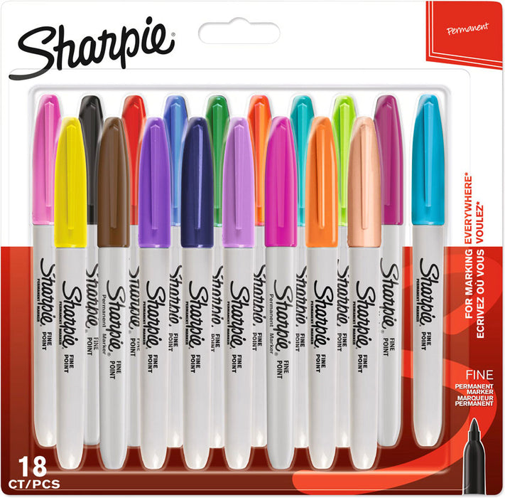 Merkipennar Sharpie 18 litatóna ávalur oddur