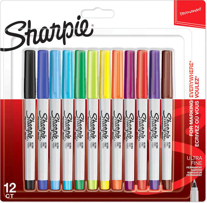 Merkipennar Sharpie fine 12 litatóna