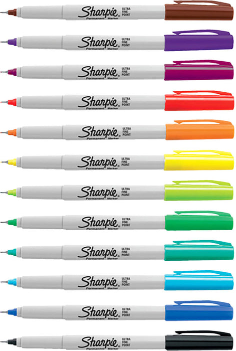 Merkipennar Sharpie fine 12 litatóna