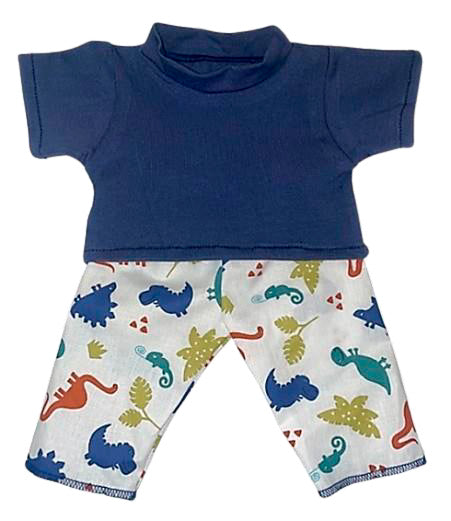 Dúkkuföt bolur og risaeðlu buxur 40 cm