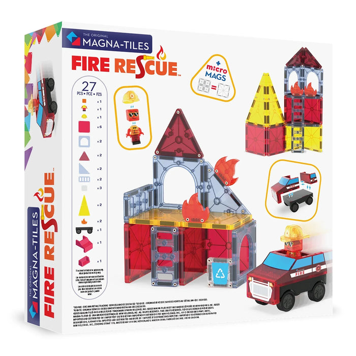 Magna Tiles segulkubbar slökkvistöð lítil 27 stk