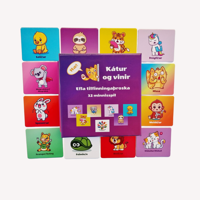 Spil memo Kátur og vinir Tilfinningar Íslenskur texti