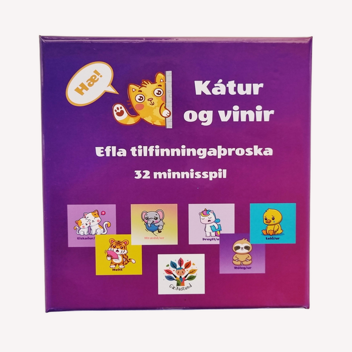 Spil memo Kátur og vinir Tilfinningar Íslenskur texti