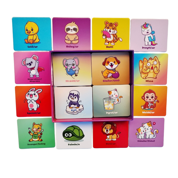 Spil memo Kátur og vinir Tilfinningar Íslenskur texti