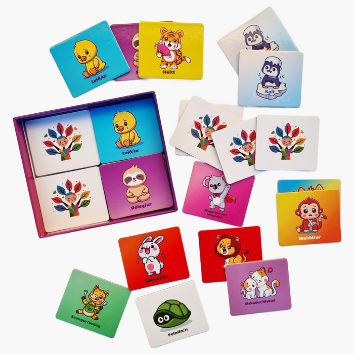 Spil memo Kátur og vinir Tilfinningar Íslenskur texti