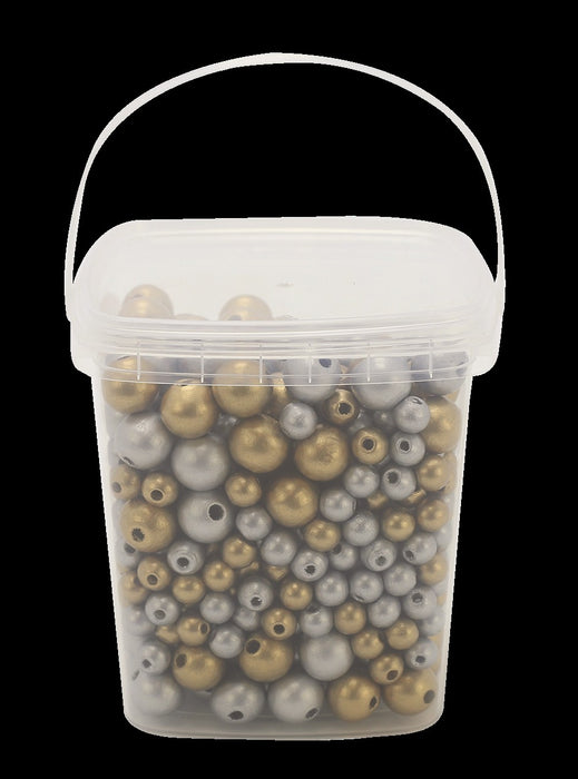 Tréperlur gull og silfur 600 stk