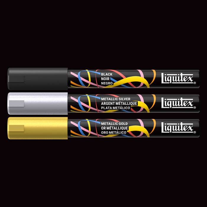 Teiknipennar Liquitex 3 stk Metal