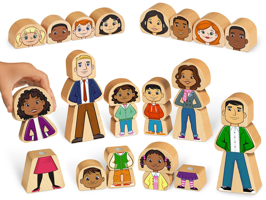 Blandaðu og paraðu segulfjölskyldur