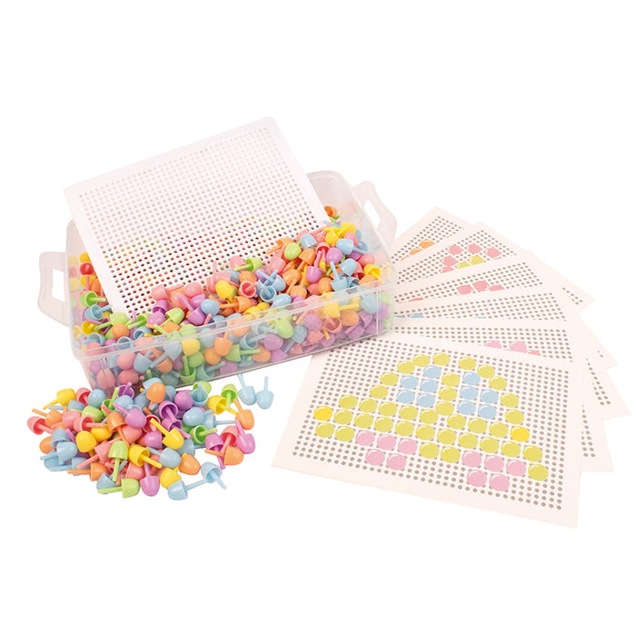 Pinnar stórir 250 stk pastel og 6 pinnaborð