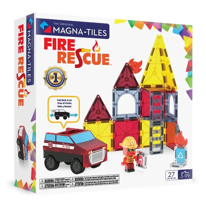 Magna Tiles segulkubbar slökkvistöð lítil 27 stk